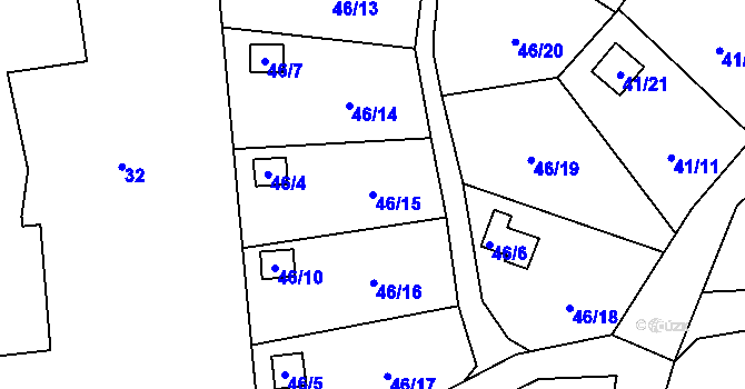 Parcela st. 46/15 v KÚ Svárov u Liberce, Katastrální mapa