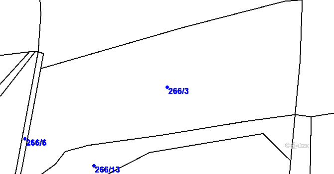 Parcela st. 266/3 v KÚ Svárov u Liberce, Katastrální mapa