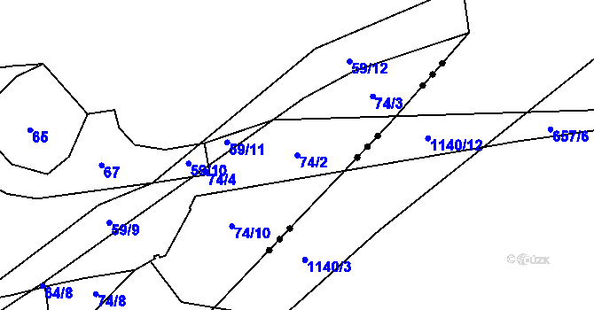 Parcela st. 74/2 v KÚ Svárov u Liberce, Katastrální mapa