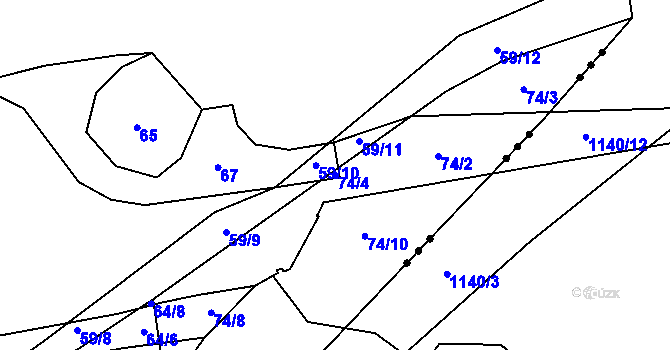 Parcela st. 74/4 v KÚ Svárov u Liberce, Katastrální mapa