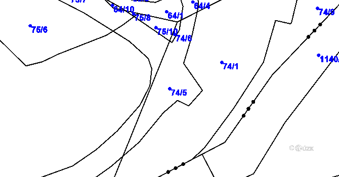 Parcela st. 74/5 v KÚ Svárov u Liberce, Katastrální mapa