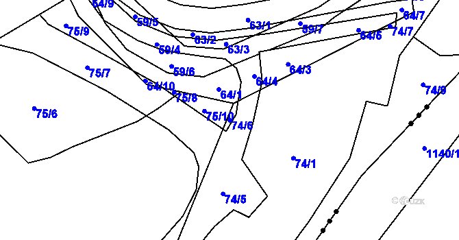 Parcela st. 74/6 v KÚ Svárov u Liberce, Katastrální mapa