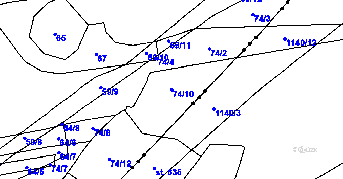 Parcela st. 74/10 v KÚ Svárov u Liberce, Katastrální mapa