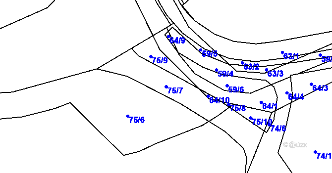 Parcela st. 75/7 v KÚ Svárov u Liberce, Katastrální mapa