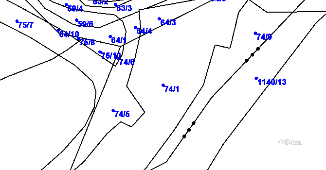 Parcela st. 74/1 v KÚ Svárov u Liberce, Katastrální mapa