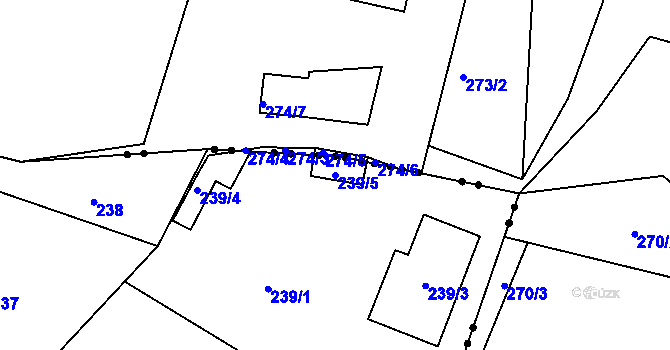 Parcela st. 239/5 v KÚ Svárov u Liberce, Katastrální mapa