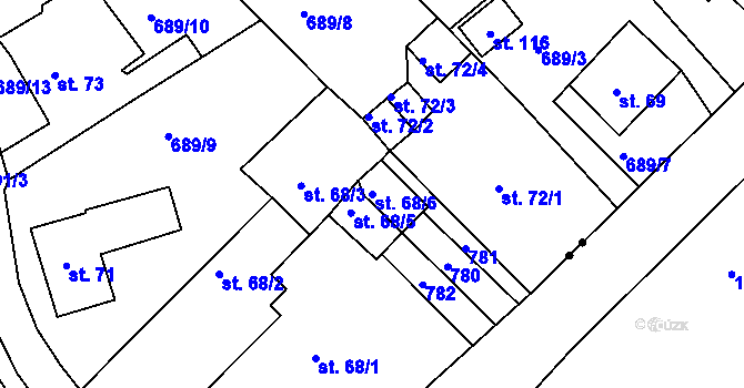 Parcela st. 68/6 v KÚ Osvinov, Katastrální mapa