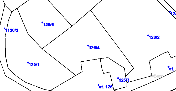 Parcela st. 126/4 v KÚ Stráž nad Ohří, Katastrální mapa