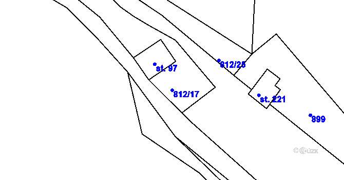 Parcela st. 812/17 v KÚ Stráž nad Ohří, Katastrální mapa