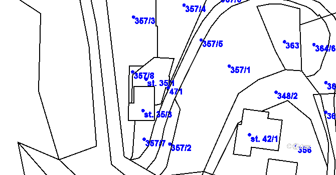 Parcela st. 471 v KÚ Peklo, Katastrální mapa