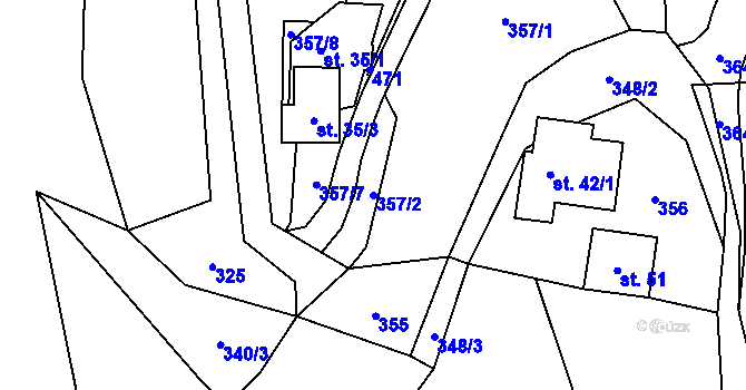 Parcela st. 357/2 v KÚ Peklo, Katastrální mapa