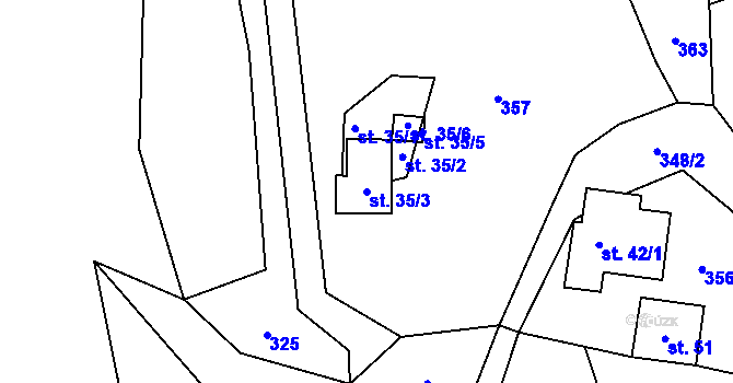 Parcela st. 35/3 v KÚ Peklo, Katastrální mapa