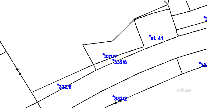 Parcela st. 331/2 v KÚ Peklo, Katastrální mapa
