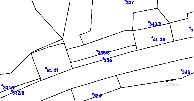 Parcela st. 336/3 v KÚ Peklo, Katastrální mapa