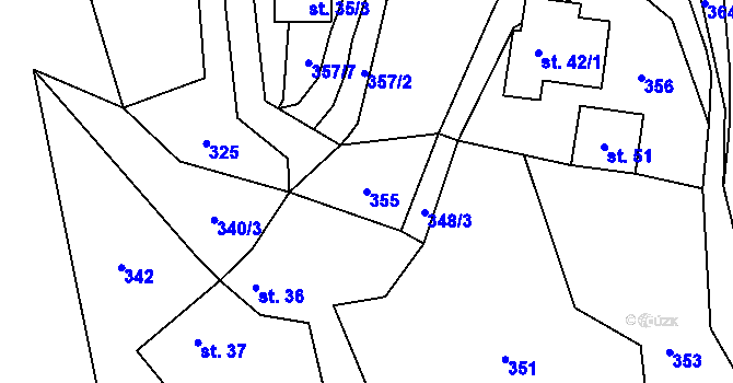 Parcela st. 355 v KÚ Peklo, Katastrální mapa