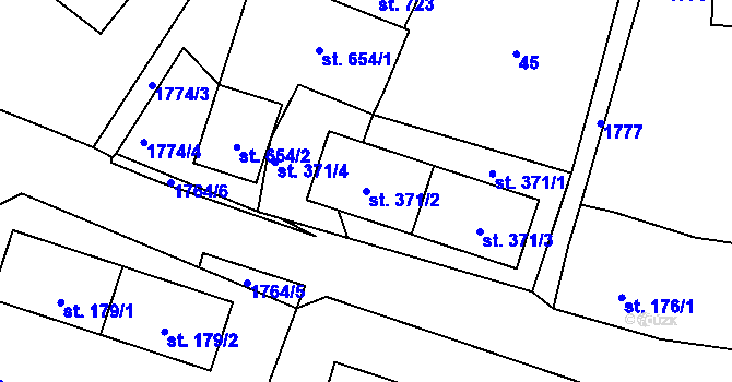 Parcela st. 371/2 v KÚ Stráž pod Ralskem, Katastrální mapa