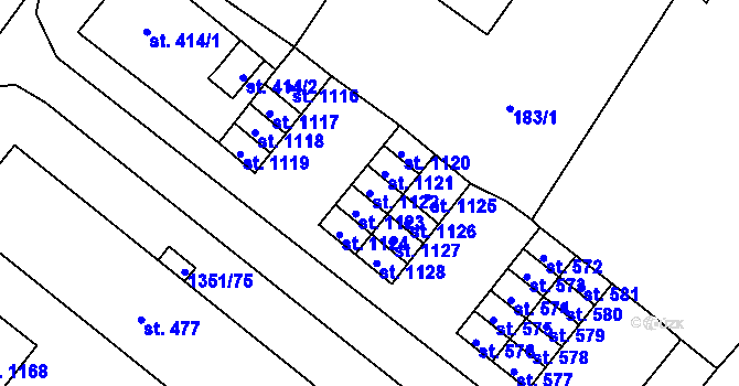 Parcela st. 1122 v KÚ Stráž pod Ralskem, Katastrální mapa