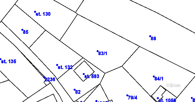 Parcela st. 83/1 v KÚ Stráž pod Ralskem, Katastrální mapa