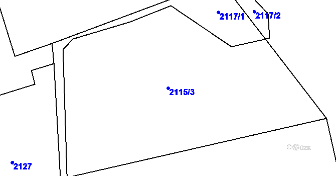 Parcela st. 2115/3 v KÚ Stráž pod Ralskem, Katastrální mapa