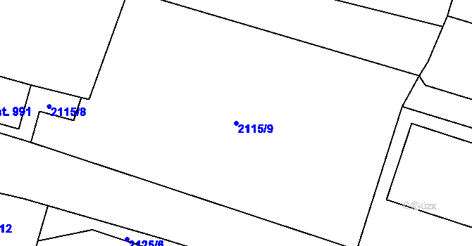 Parcela st. 2115/9 v KÚ Stráž pod Ralskem, Katastrální mapa