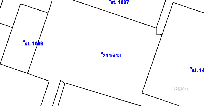 Parcela st. 2115/13 v KÚ Stráž pod Ralskem, Katastrální mapa