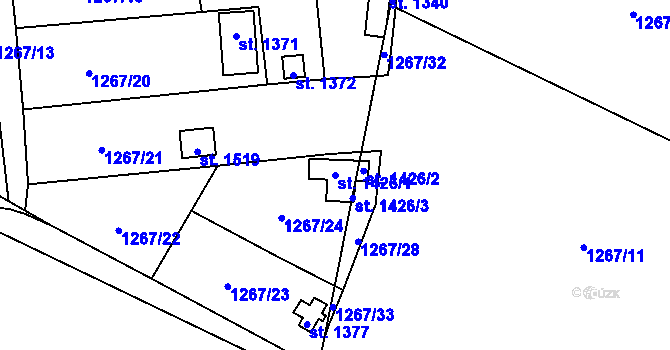 Parcela st. 1426/1 v KÚ Stráž pod Ralskem, Katastrální mapa