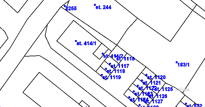 Parcela st. 414/2 v KÚ Stráž pod Ralskem, Katastrální mapa