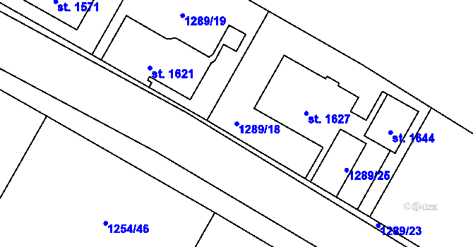 Parcela st. 1289/18 v KÚ Stráž pod Ralskem, Katastrální mapa