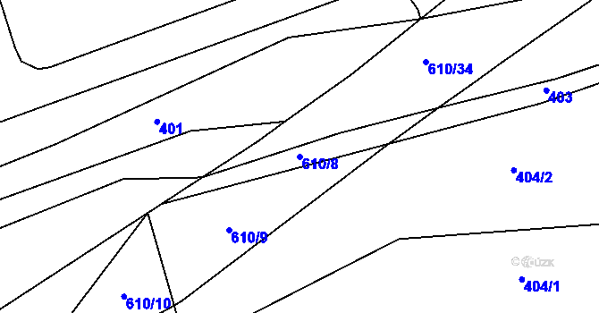 Parcela st. 610/8 v KÚ Habří, Katastrální mapa