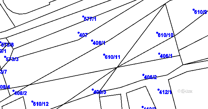 Parcela st. 610/11 v KÚ Habří, Katastrální mapa