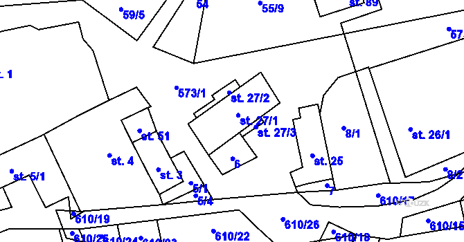 Parcela st. 27 v KÚ Habří, Katastrální mapa