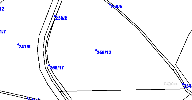 Parcela st. 258/12 v KÚ Meziboří, Katastrální mapa