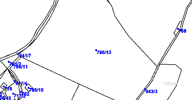 Parcela st. 786/13 v KÚ Meziboří, Katastrální mapa