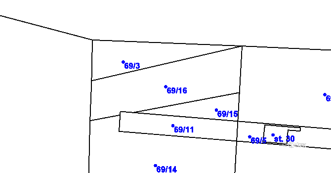 Parcela st. 69/16 v KÚ Mitrov, Katastrální mapa