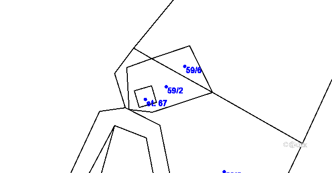 Parcela st. 59/2 v KÚ Mitrov, Katastrální mapa