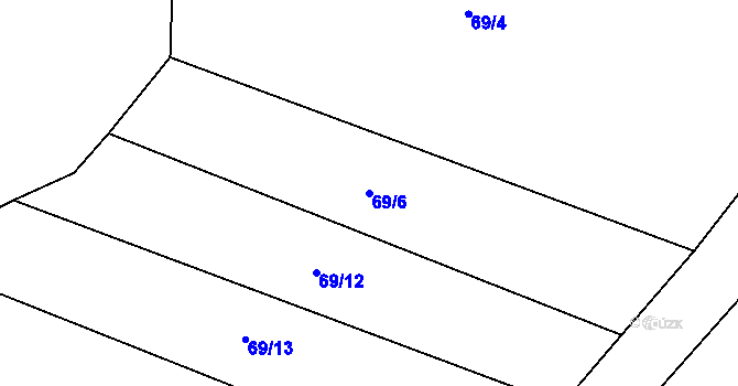 Parcela st. 69/6 v KÚ Mitrov, Katastrální mapa