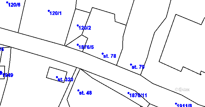 Parcela st. 78 v KÚ Strážek, Katastrální mapa