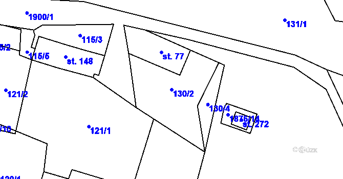 Parcela st. 130/2 v KÚ Strážek, Katastrální mapa