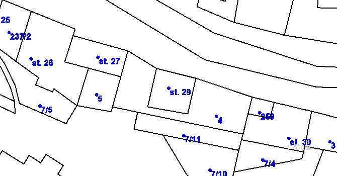 Parcela st. 29 v KÚ Maleny, Katastrální mapa