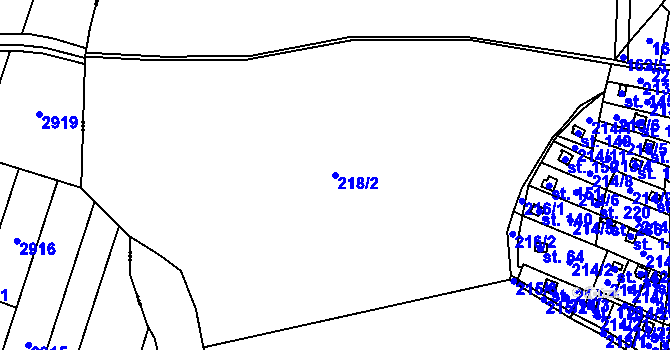 Parcela st. 218/2 v KÚ Maleny, Katastrální mapa