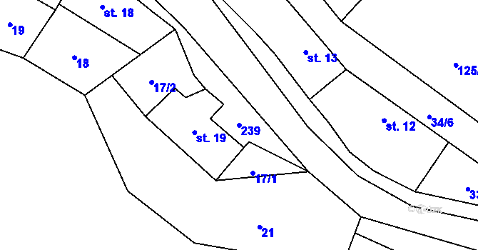 Parcela st. 239 v KÚ Maleny, Katastrální mapa