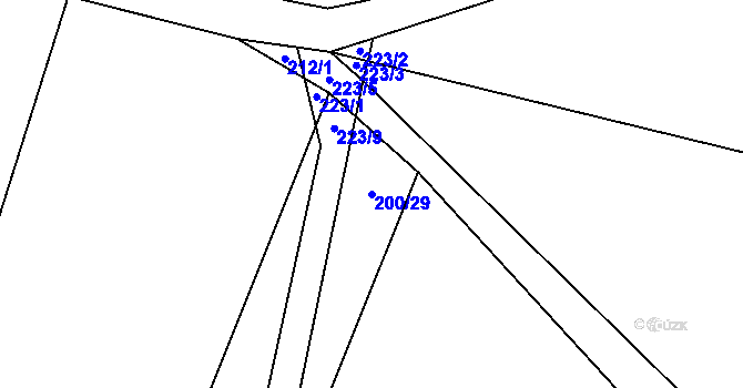 Parcela st. 200/29 v KÚ Maleny, Katastrální mapa