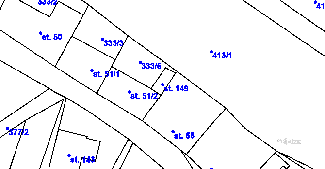 Parcela st. 149 v KÚ Růžov na Moravě, Katastrální mapa