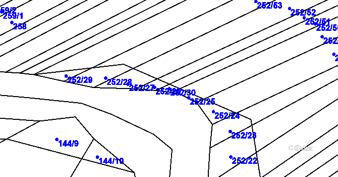 Parcela st. 252/30 v KÚ Růžov na Moravě, Katastrální mapa