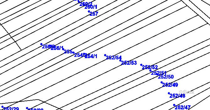 Parcela st. 252/54 v KÚ Růžov na Moravě, Katastrální mapa