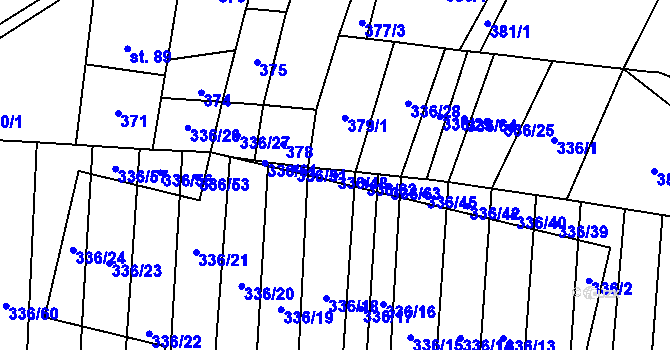 Parcela st. 336/48 v KÚ Růžov na Moravě, Katastrální mapa