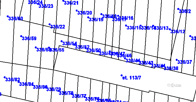 Parcela st. 336/49 v KÚ Růžov na Moravě, Katastrální mapa