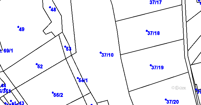Parcela st. 37/10 v KÚ Stražisko, Katastrální mapa