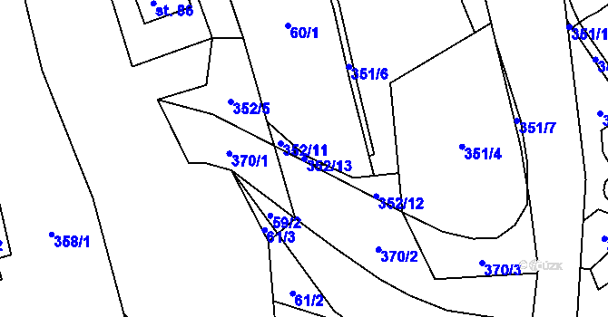 Parcela st. 352/13 v KÚ Stražisko, Katastrální mapa