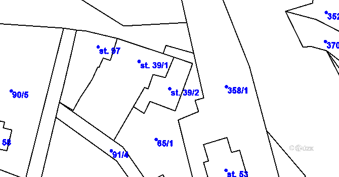 Parcela st. 39/2 v KÚ Stražisko, Katastrální mapa